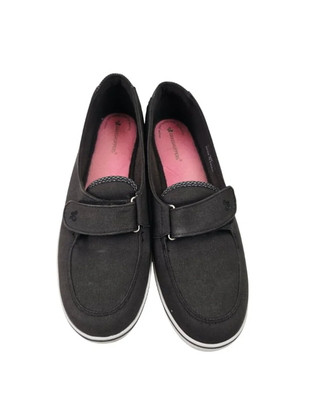 Grasshoppers Loafers Womens Size 9.5 Canyon Black Twill Canvas Comfort Shoes